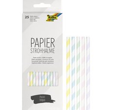 Paille en papier 'PASTEL STRIPES', longueur : 200 mm