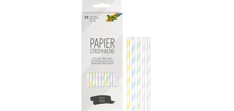 Paille en papier 'PASTEL STRIPES', longueur : 200 mm