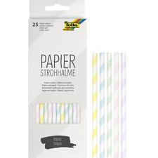 Paille en papier 'PASTEL STRIPES', longueur : 200 mm