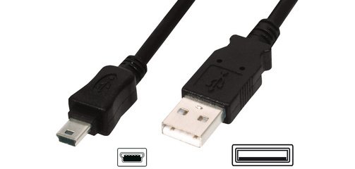 Câble de raccordement USB 2.0, USB-A - USB-B mini,