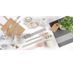 Bordure décorative décor Washi 'FLEURS', blanc