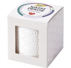 Bordure décorative décor Washi 'FLEURS', blanc