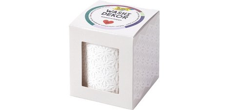 Bordure décorative décor Washi 'FLEURS', blanc