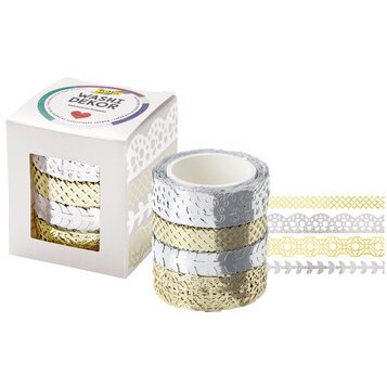 Bordure décorative décor Washi 'Hotfoil silber & gold'