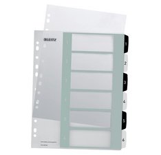 Leitz WOW intercalaires imprimables, 6 onglets, en noir et blanc
