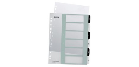 Intercalaires en plastique WOW, numéroté, 1-6