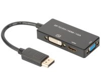 Convertisseur 3en1 DisplayPort 1.2, DP- HDMI+DVI+VGA