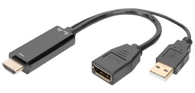 Adaptateur HDMI 4K vers DisplayPort, 0,2 m, noir