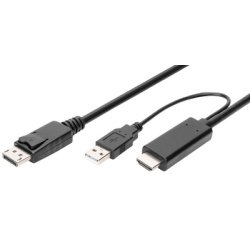 Adaptateur HDMI 4K vers DisplayPort, 2,0 m, noir