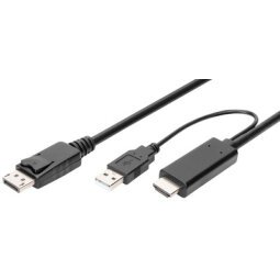 Adaptateur HDMI 4K vers DisplayPort, 2,0 m, noir