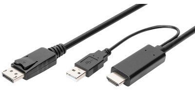 Adaptateur HDMI 4K vers DisplayPort, 2,0 m, noir