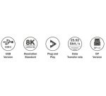 Câble adaptateur bidirectionnel USB Typ C vers DP