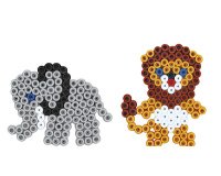 Hama Perles à repasser maxi + plaques 'Lion, petit éléphant'