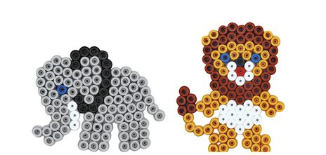 Hama Perles à repasser maxi + plaques 'Lion, petit éléphant'