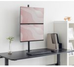 Support double écran universel, vertical, noir