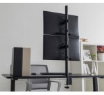 Support double écran universel, vertical, noir