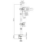 Support double écran universel, vertical, noir