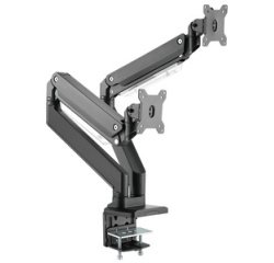 Support double écran universel, fixation par serrage