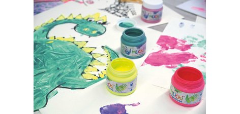 Gouache aux doigts fluo 'MUCKI', 150 ml, set de 4