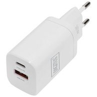 Chargeur USB, 1x USB-A / 1x USB-C, 30 watts, blanc