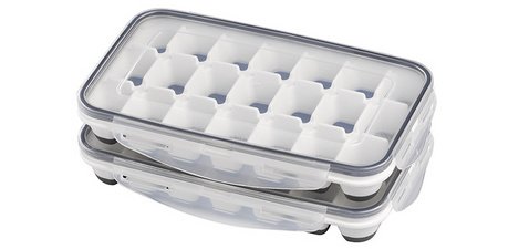 Ice cube tray with lid, transparent / grey