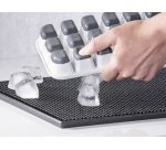 Bac à glaçons avec couvercle, transparent / gris