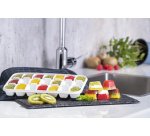 Bac à glaçons avec couvercle, transparent / gris