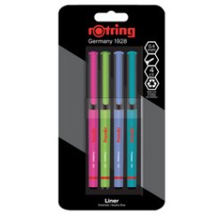Fineliner lijnbreedte 0,4 mm - blister van 4 stuks