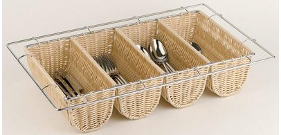 Cutlery holder BUFFET GN 1/1, 4 compartments, beige