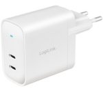 Adaptateur de prise USB, 2x USB-C PD, 40 W, blanc