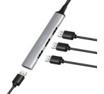 Slim Hub USB 3.0, 4 ports, boîtier aluminium, gris