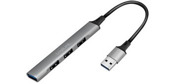 Slim Hub USB 3.0, 4 poorten, aluminium behuizing, grijs