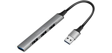 Slim Hub USB 3.0, 4 ports, boîtier aluminium, gris