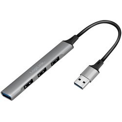 Slim Hub USB 3.0, 4 poorten, aluminium behuizing, grijs