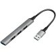 Slim Hub USB 3.0, 4 ports, boîtier aluminium, gris