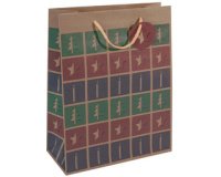 Sac cadeau de Noël "Cut-out style", carton kraft