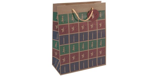 Sac cadeau de Noël "Cut-out style", carton kraft