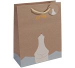 Sac cadeau de Noël "Polar bear with shooting star", carton kraft