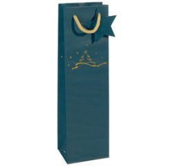 Sac pour bouteille 'Christmas tree petrol', grand