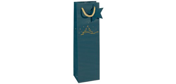 Flaschentasche 'Weihnachtsbaum Petrol', groß