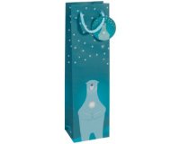 Sac de Noël pour bouteille 'Polar bear with candle'