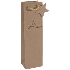 Sac pour bouteille 'Christmas tree', carton kraft