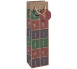 Sac cadeau Noël pour bouteille 'Cut-out style', kraft