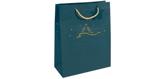 Sac cadeau de Noël 'Christmas tree petrol', grand