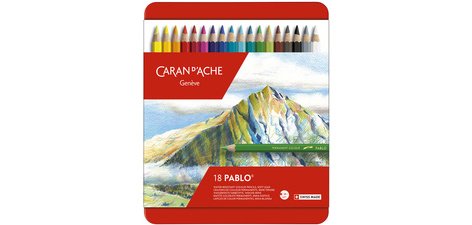Crayons de couleur PABLO, étui métal de 18