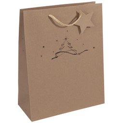 Sac cadeau de Noël "Christmas tree", carton kraft