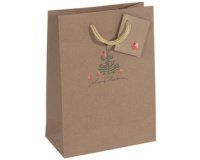 Christmas gift bag "Christmas with apples", kraft cardboard