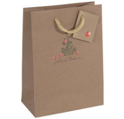 Sac cadeau de Noël "Christmas with apples", carton kraft