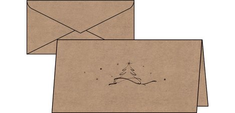 Christmas card 'Christmas tree', long (2/3 A4)
