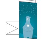 Carte de Noël 'Polar bear with candle', A6, pour